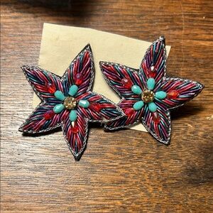 Colorful Beaded Star Earrings